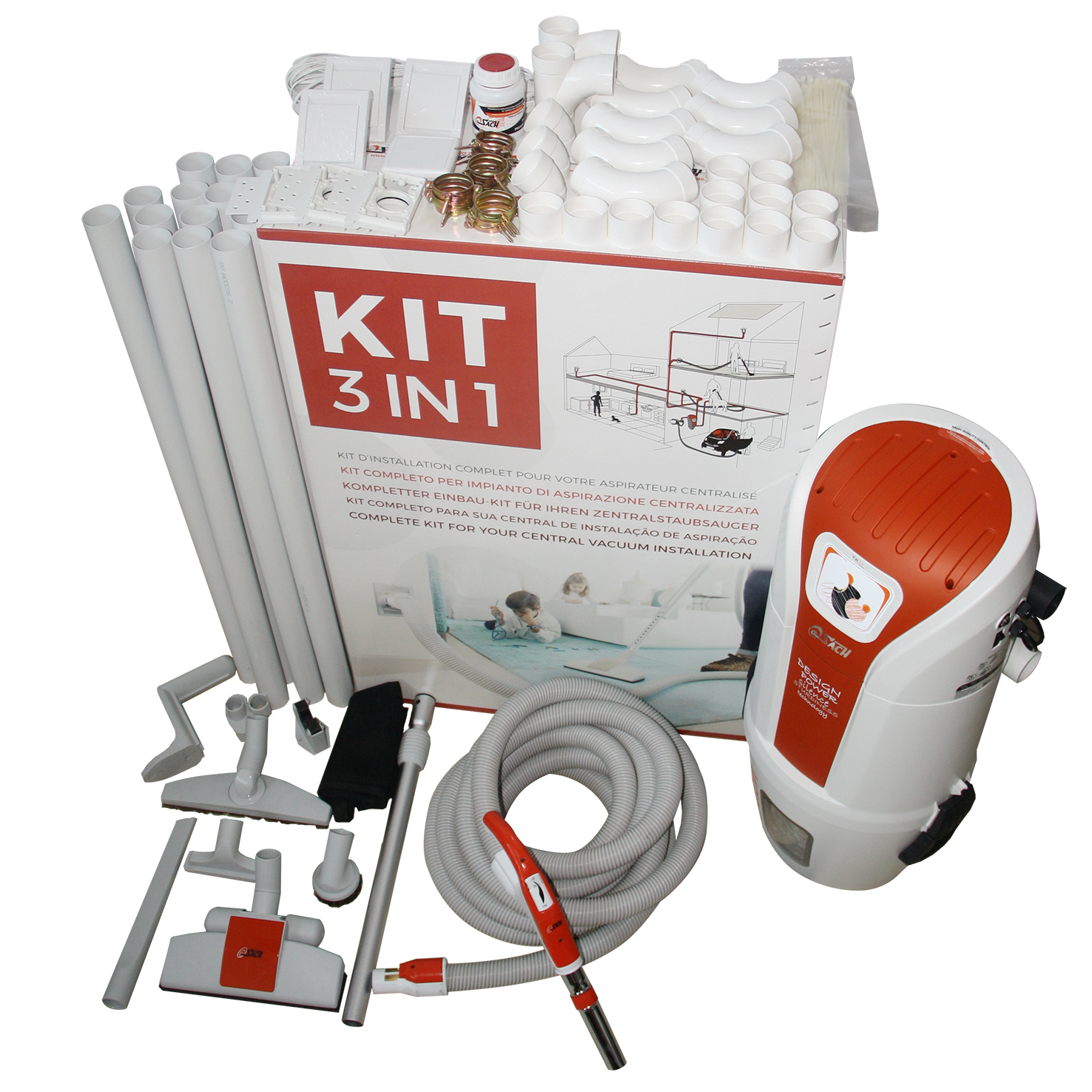 SACH VAC Dynamic 1.6 Zentralstaubsauger Set